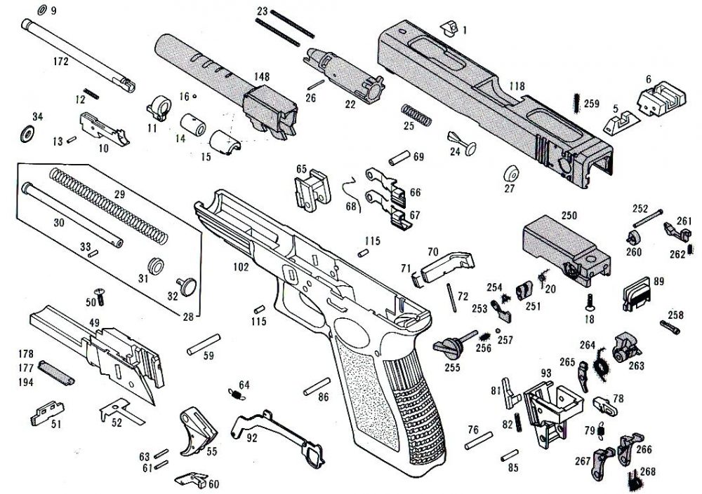 thumbnail image 2 of King Glock Stainless Steel Extended Parts Kit For Gen 3 Glock 22, 23, 27, 35 – Includes Pins, Made In USA 2 of 6