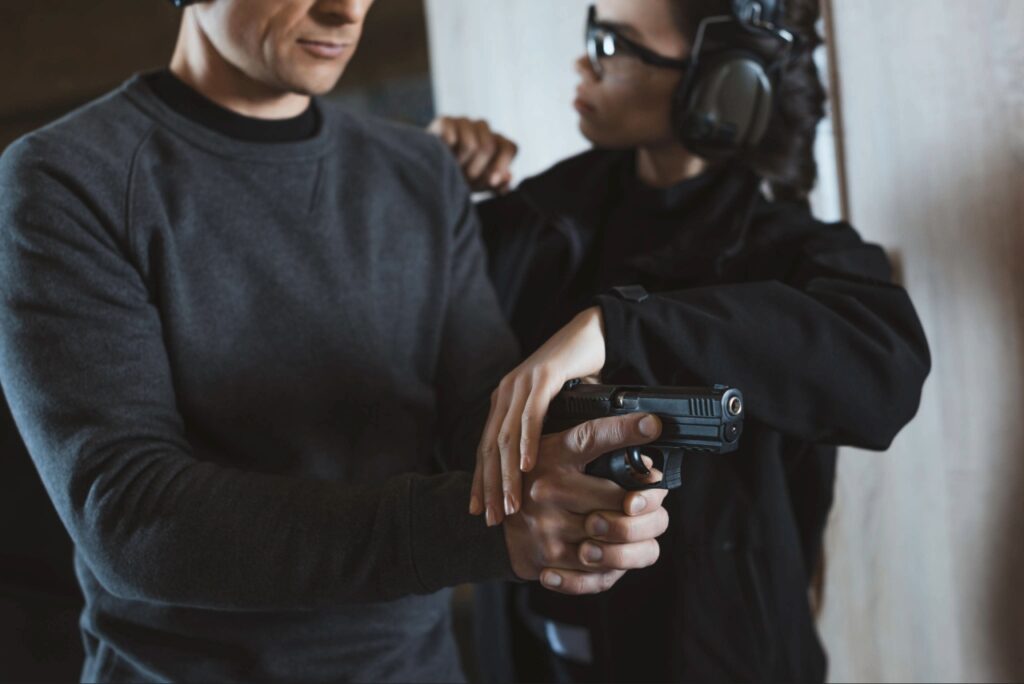 Shooter practicing trigger control to improve handgun accuracy in Sarasota