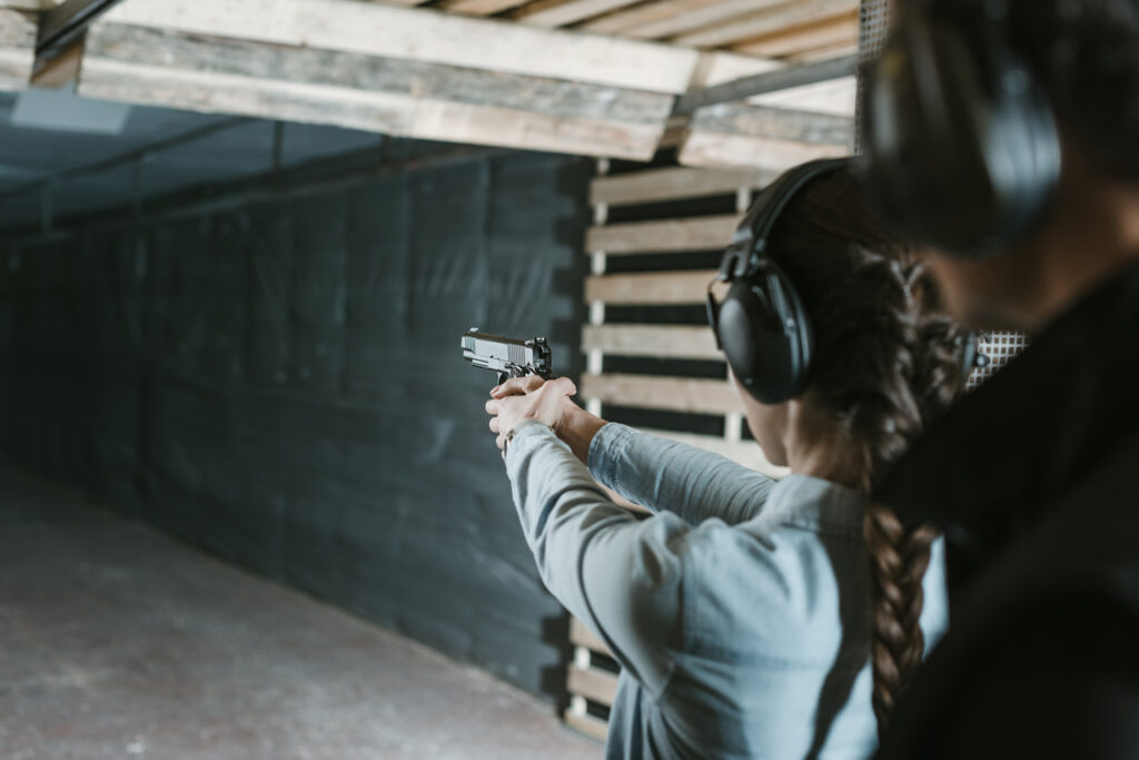 Shooting practice in Sarasota at a professional indoor shooting range